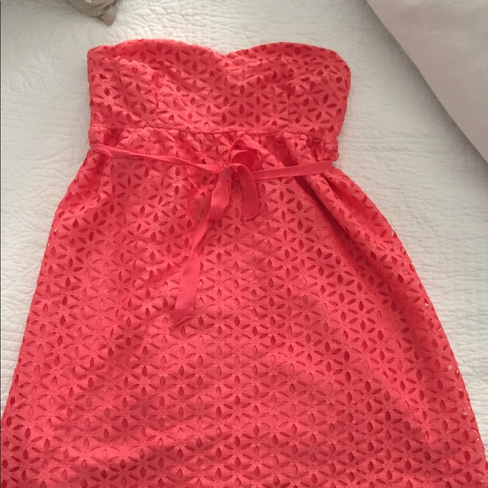 Motherhood Maternity Strapless Coral Dress